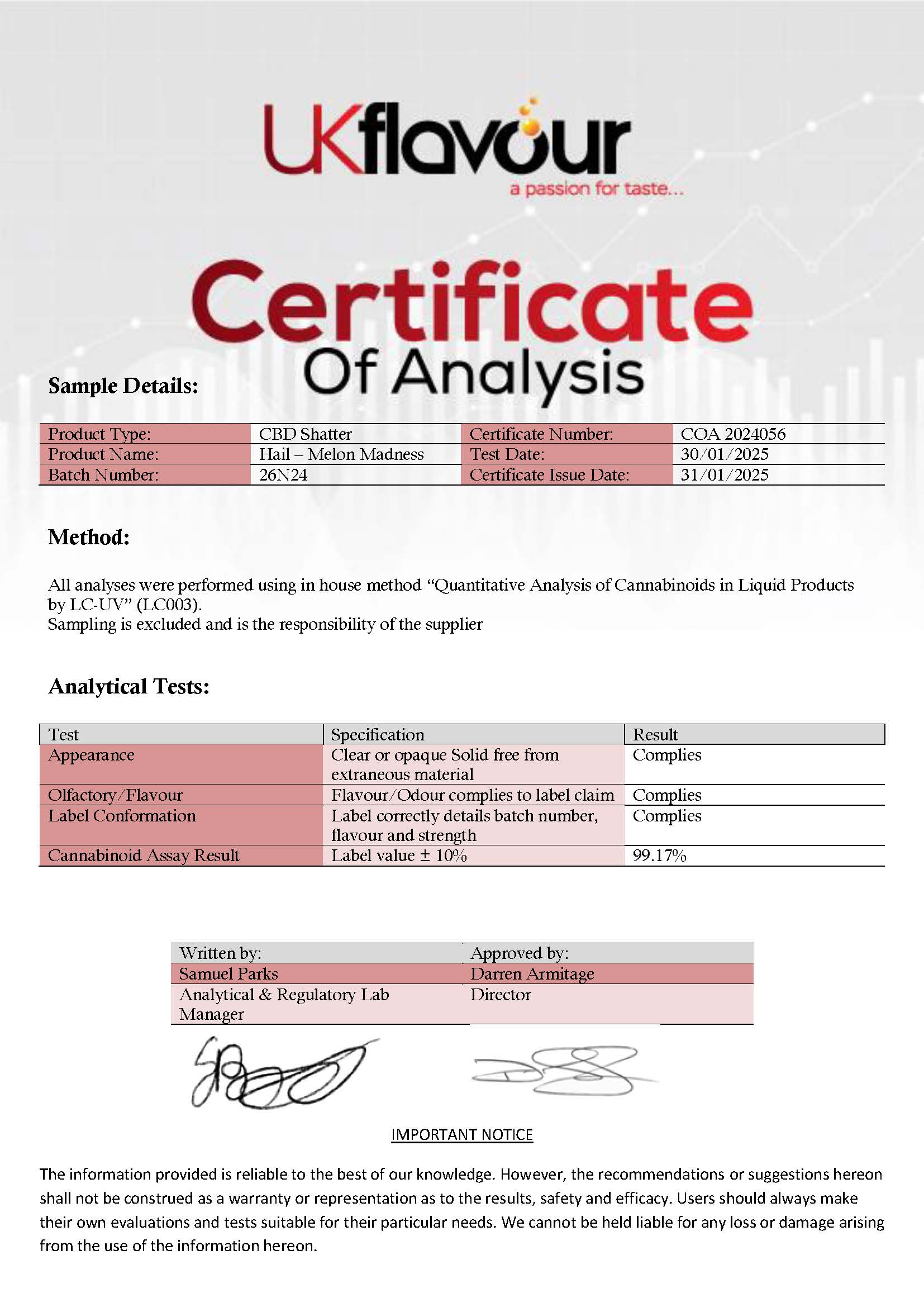 Hail CBD Shatter 98% 1g - Melon Madness - Image 3